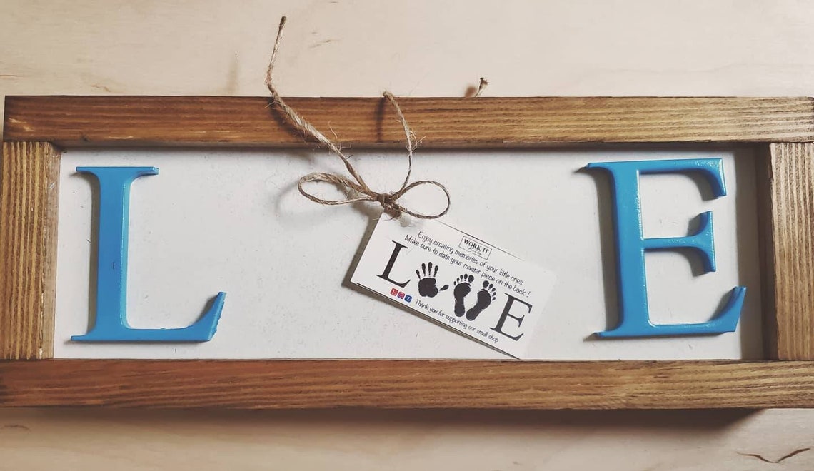 Baby print keepsakenursery decorlove sign Etsy