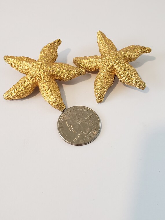 Vintage Large, Signed Les Bernard, Starfish Gold … - image 5