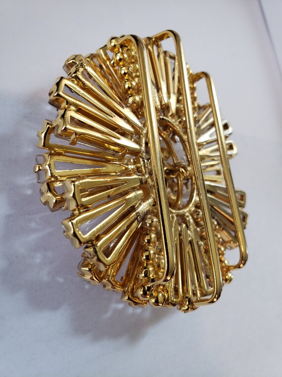 Vintage Rare Schreiner Large Ruffle Buckle Clear … - image 7