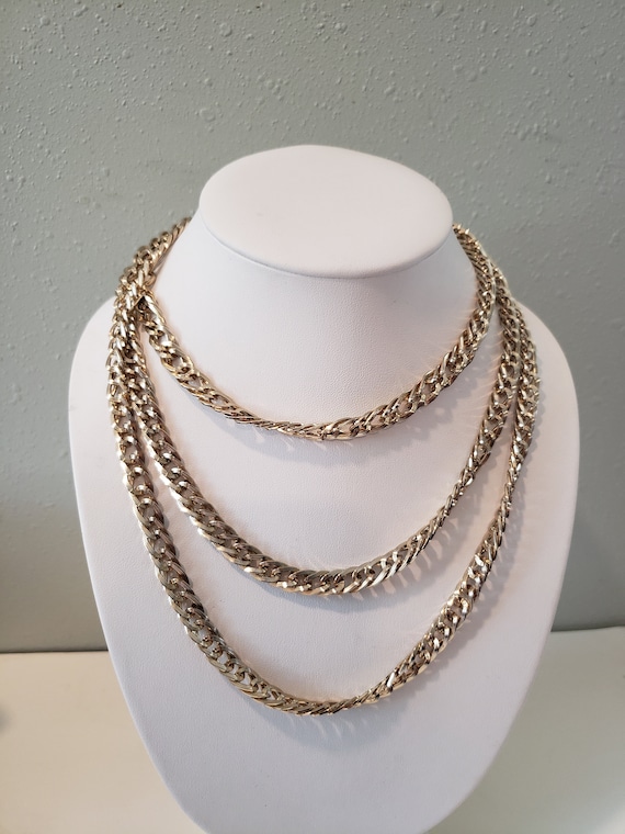 Vintage Monet Gold Tone Chain Necklace Very Long 5