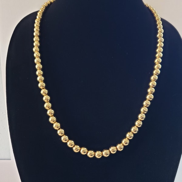 Vintage Napier Gold Tone Ball Bead On Chain Gold Tone  Necklace 24"