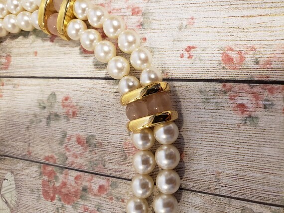 Vintage Napier Double Strand Faux Pearl Necklace … - image 9