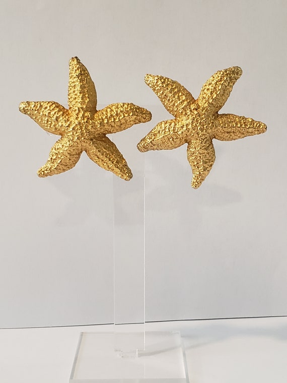 Vintage Large, Signed Les Bernard, Starfish Gold … - image 2