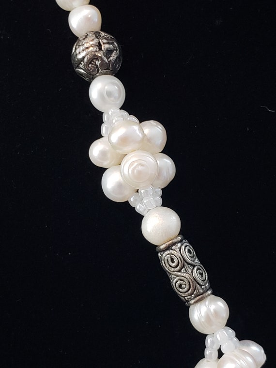 Vintage Baroque Pearl With Mother Of Pearl Neckla… - image 9