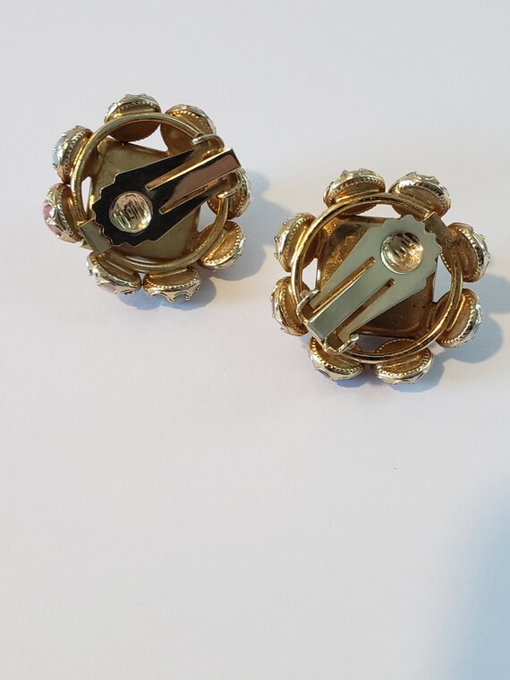 Vintage Confetti Lucite, Clip On Earrings Pearles… - image 3