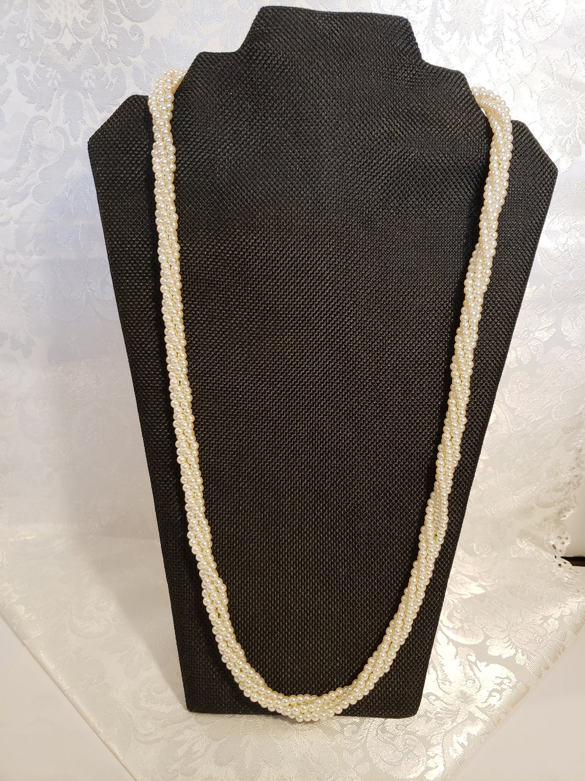 Napier Faux Pearl Twist Rope Necklace 28 Long Etsy
