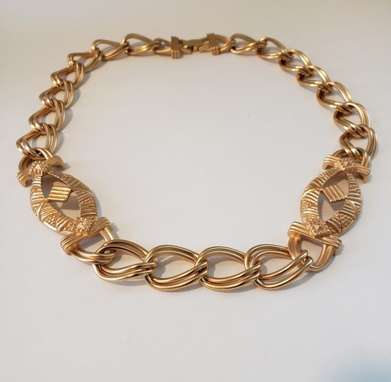 Monet, Chain Necklace, Matt Gold Finish, Geometri… - image 5