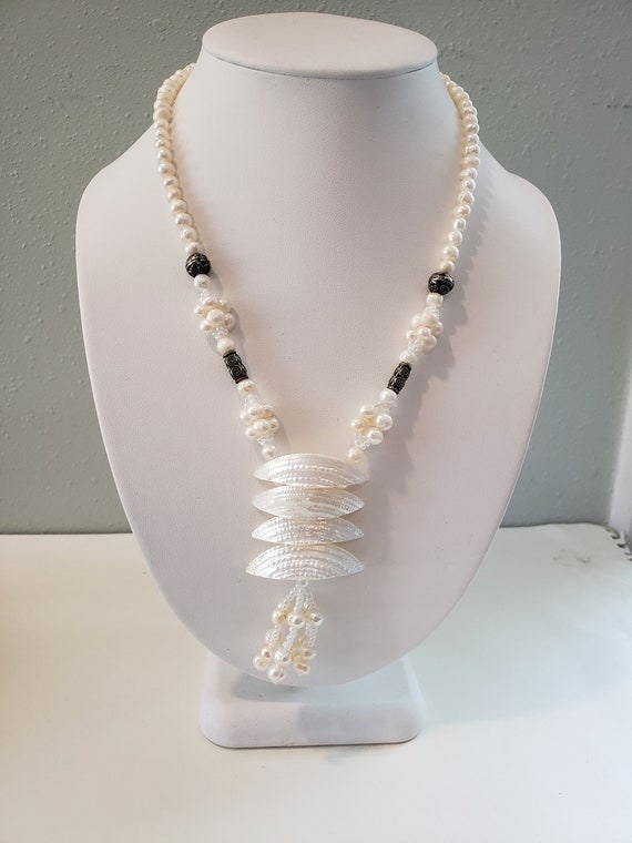 Vintage Baroque Pearl With Mother Of Pearl Necklac