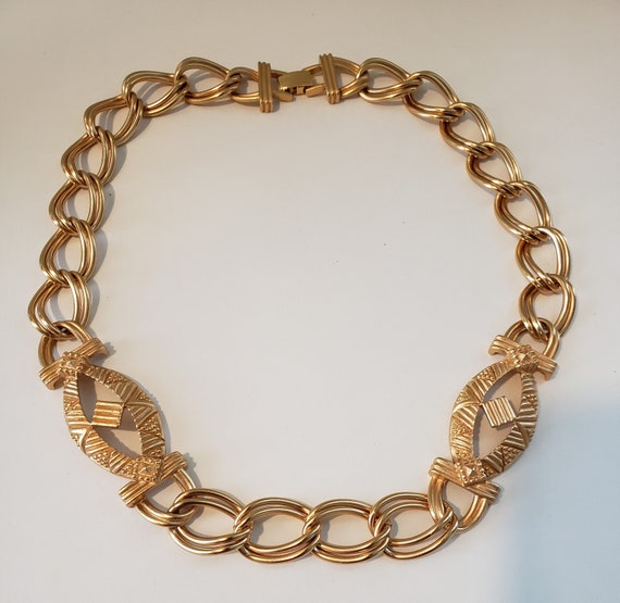 Monet, Chain Necklace, Matt Gold Finish, Geometri… - image 7