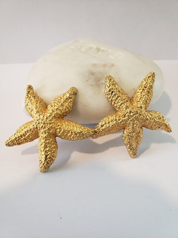 Vintage Large, Signed Les Bernard, Starfish Gold … - image 1