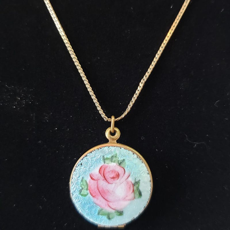 White Enamel & Gold Locket Frame