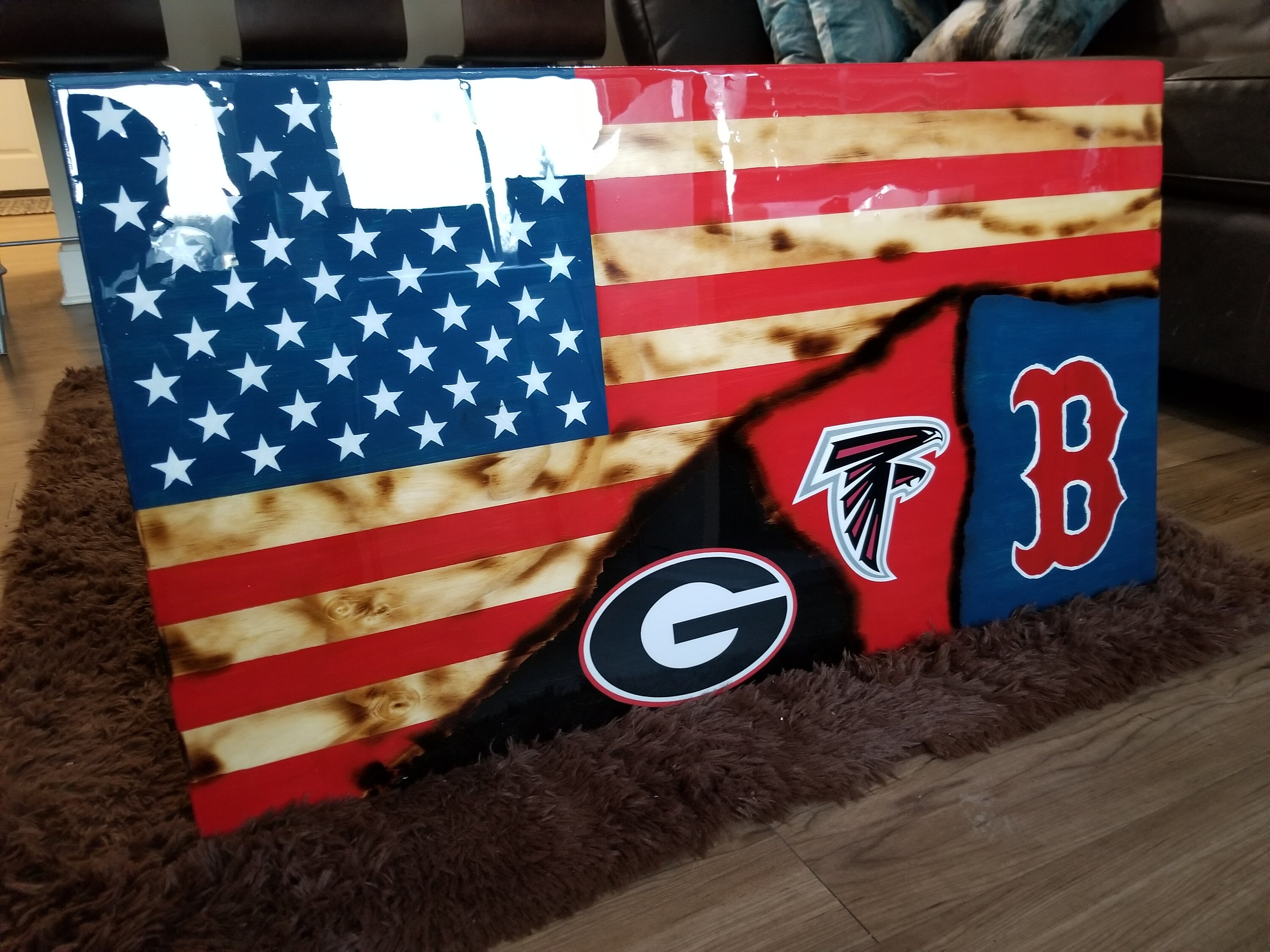 36 X 20 Custom Team Flag Multiple Teams Epoxy Etsy