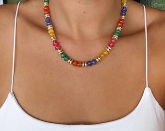 Hand Knotted Beaded Gemstone Necklace