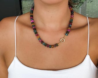 Hand Knotted Beaded Gemstone Necklace