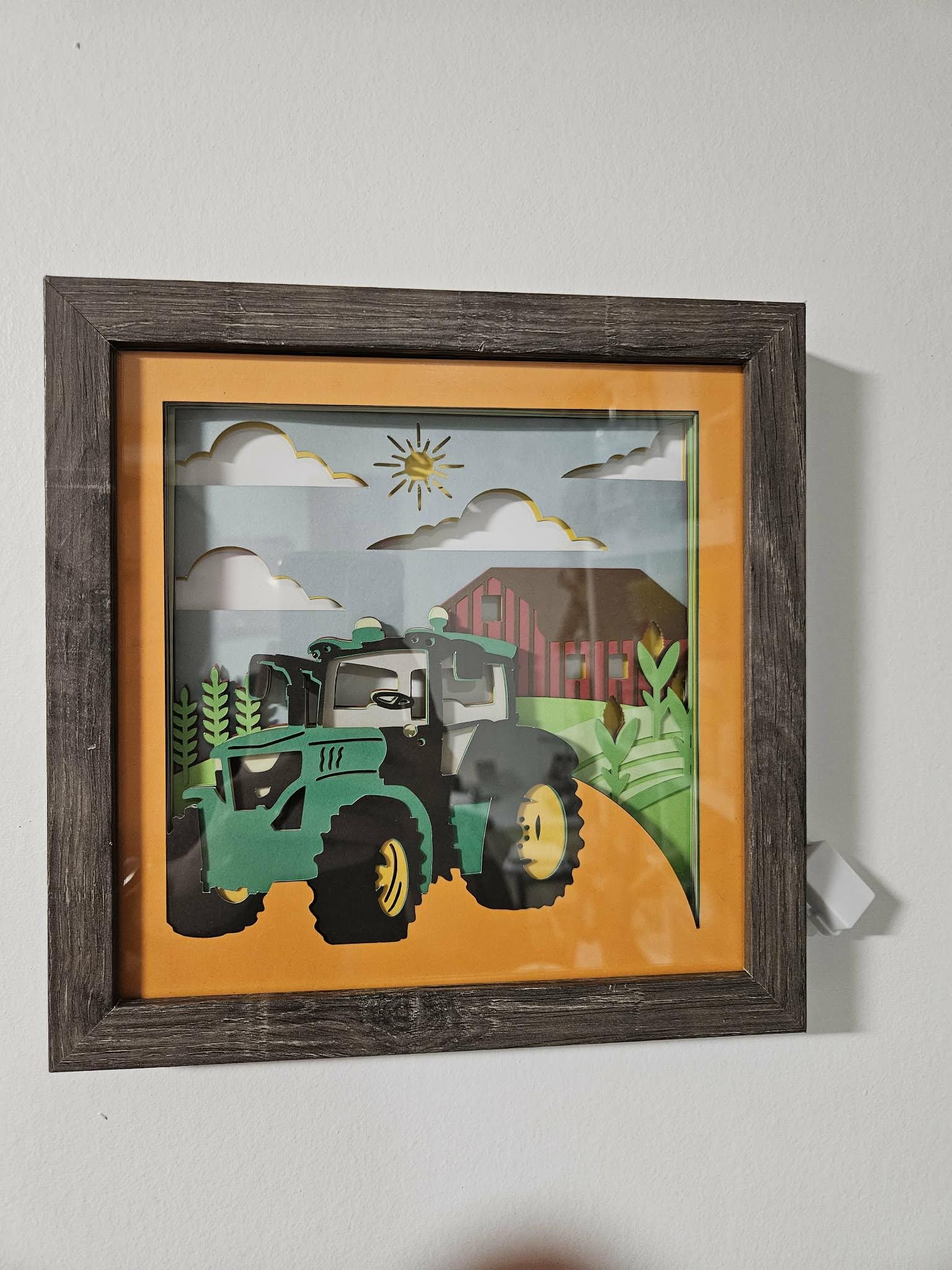 Tractor Shadow Box 3D Lighted Farm Tractor Shadow Box - Etsy