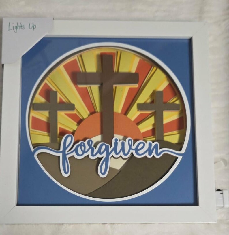 3D Lighted Forgiven Shadow Box - Etsy