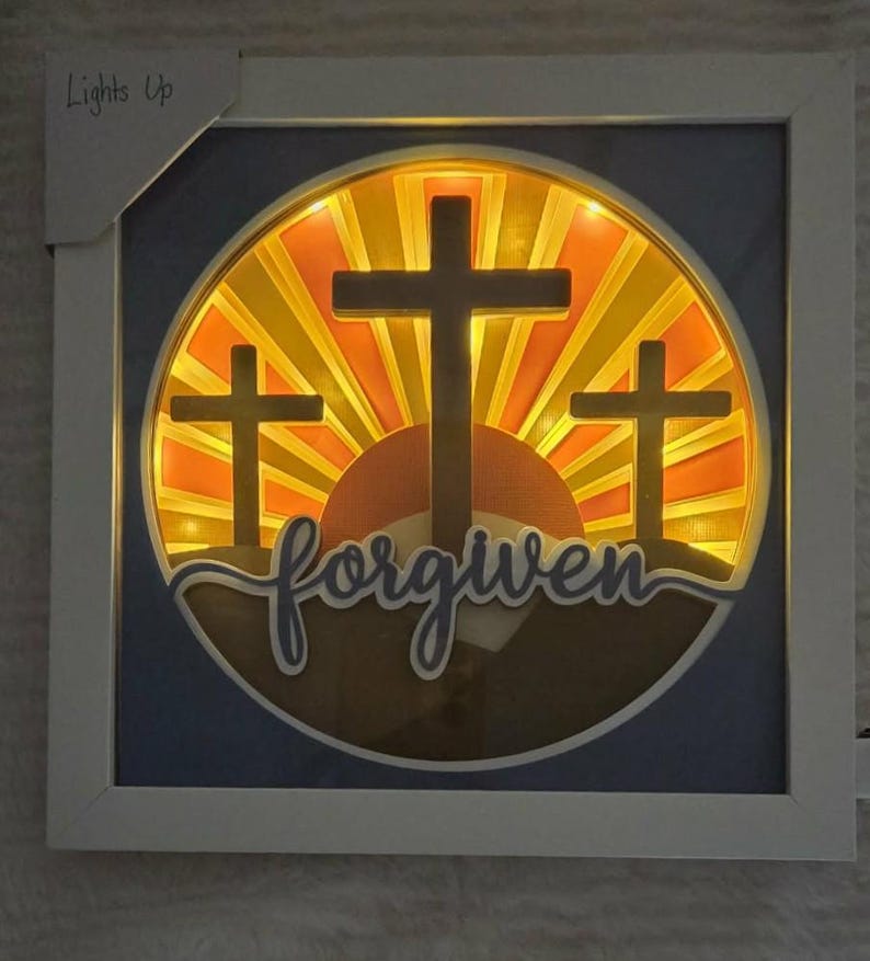 3D Lighted Forgiven Shadow Box - Etsy