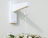Wall Hanger Bracket for Plants or Macrame, Wood Wall Hook for Indoor Hanging Planters, White Finish, 6 inch length