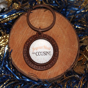 Merry Christmas cousin key ring