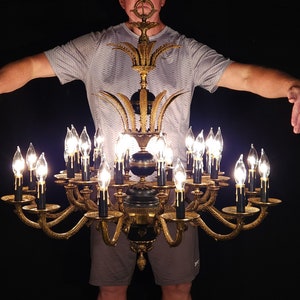 MASSIVE Antique French Empire 12 Arm 24 Lite Ornate Chandelier (2 AVAILABLE)