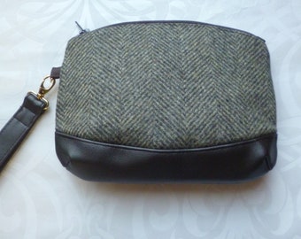 Large Clematis tweed clutch bag