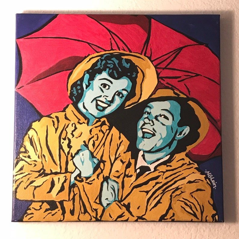 Original Singin' in the Rain Painting on Canvas image 0