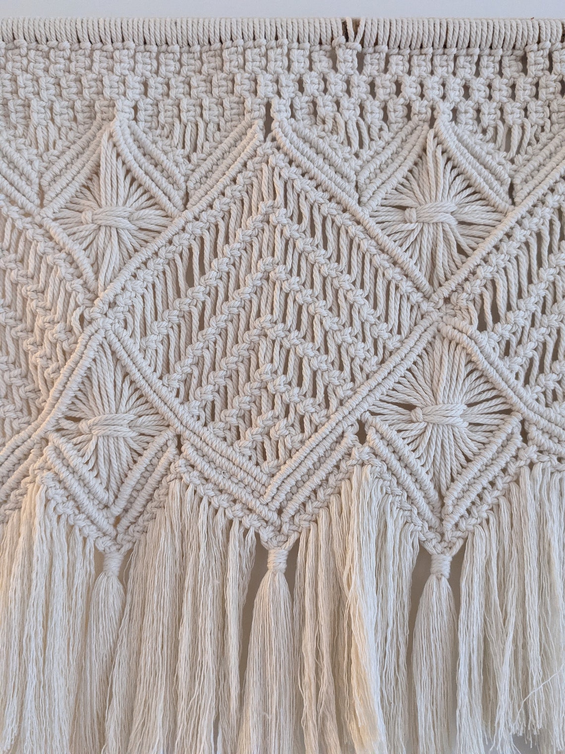 Macrame Headboard Bohemian Wall Hanging Natural Cotton Etsy UK