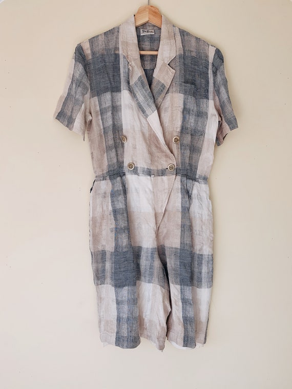 1980s Betty Barclay Linen Jumpsuit.
