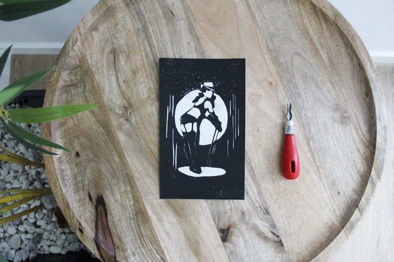 Lino Print Burlesque Dancers