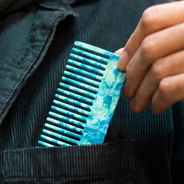 Recycled Plastic Hair Comb | Shower Comb | Handbag Travel Comb | Eco Friendly | Men's Comb | Sustainable Grooming Products | Gift Ideas