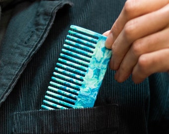 Recycled Plastic Hair Comb | Shower Comb | Handbag Travel Comb | Eco Friendly | Men's Comb | Sustainable Grooming Products | Gift Ideas