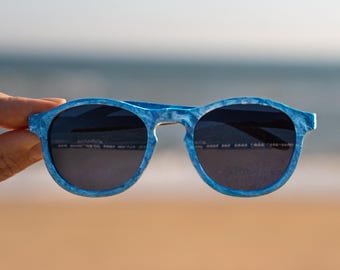Loops Sunglasses (Blue) | 100% Recycled Plastic | Handmade