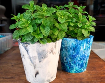 2 PACK Recycled Plastic Plant Pots | Sustainable Indoor Plant Pots | Succulent Pot | Ocean Plastic | Home Decor