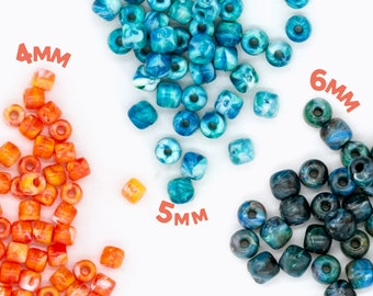 50 Small Beads Recycled Plastic 4mm/5mm/6mm | Jewellery Making | Bracelet Beads | Ocean Plastic