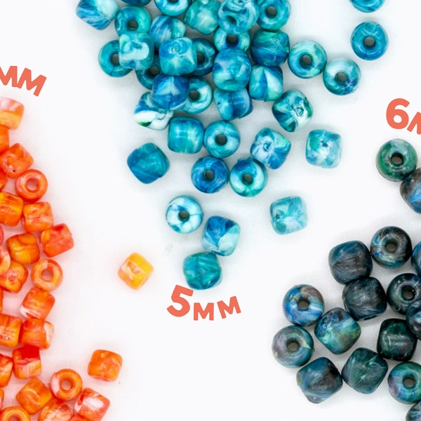 50 Small Beads Recycled Plastic 4mm/5mm/6mm | Jewellery Making | Bracelet Beads | Ocean Plastic