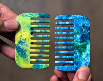 2-PACK Pocket EDC Combs | 100% Recycled Plastic | Eco Friendly | Every Day Carry | Beard Handbag Comb | Gifts for Him