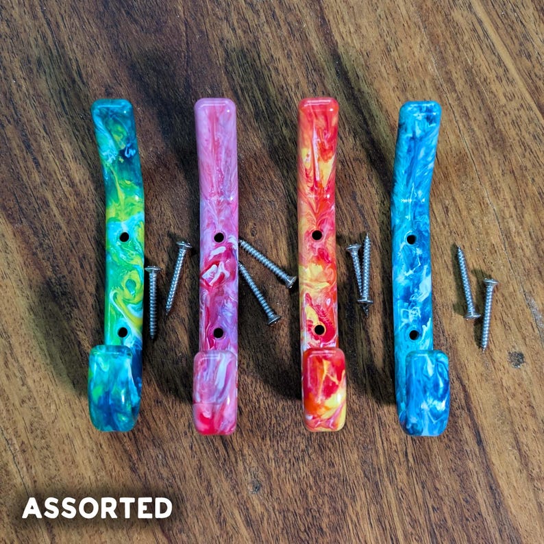 Recycled Plastic Coat Hooks: Modern Colourful Eco Home Decor image 7