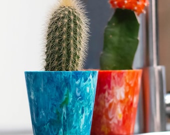 2 Pack Eco-Friendly Succulent Plant Pot made from 100% Recycled Plastic | Sustainable Indoor Pot | Cacti Pot | Indoor Plant Pot | Home Decor