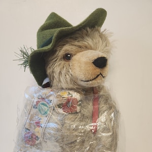 Vintage Max Hermann Musical Bear “the Happy Wanderer”, 100th Birthday Limited Edition Unwrapped