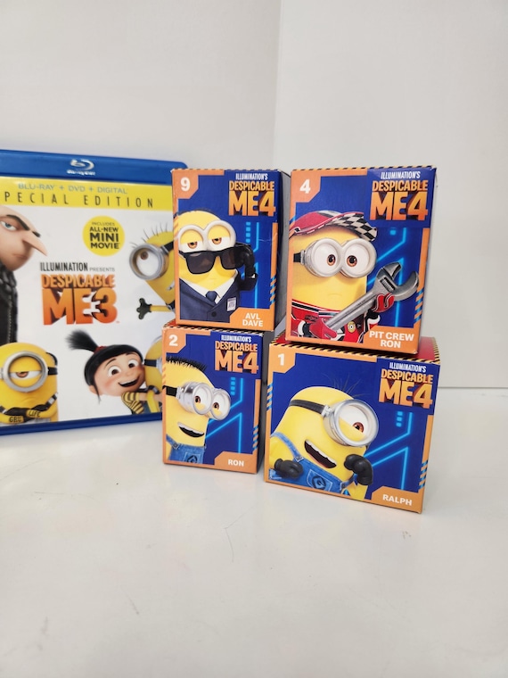 Despicable Me Trilogy Blu-ray DVD Movie Lot & Minion Plush Bundle