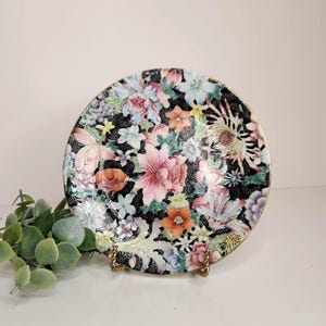 Guangxu Mark Famille Rose Millefleur Porcelain Plate - Chinese Floral Decor