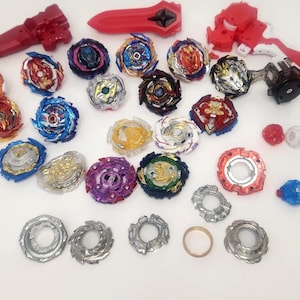 Lote premium de Beyblade Burst Evolution con Spryzen Requiem S3 y Xcalius X3 / Tops SwitchStrike difíciles de encontrar / Colección de batalla de más de 15 piezas imagen 1
