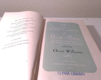 Vintage 1947 A Little Treasury of Modern Poetry | Oscar Williams First Edition Hardcover | Mid-Century Literary Anthology