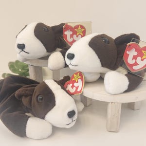 Bruno Dog  Bull Terrier, Ty Beanie Babies /97 / Brown and White