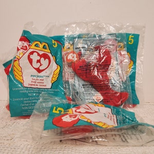 McDonalds Happy Meal Ty Teenie Beanie PINCHERS 1998 NEW VINTAGE/ #5 /Red/ Lobster