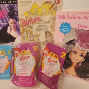 Happy Meal McDonald&#39;s Barbie&#39;s , Bag  and Two Books / Vintage /  96, 99 / Bundle