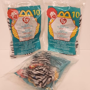 2000 McDonald’s Ty Teenie Beanie Baby Blizz the White Tiger / # 10