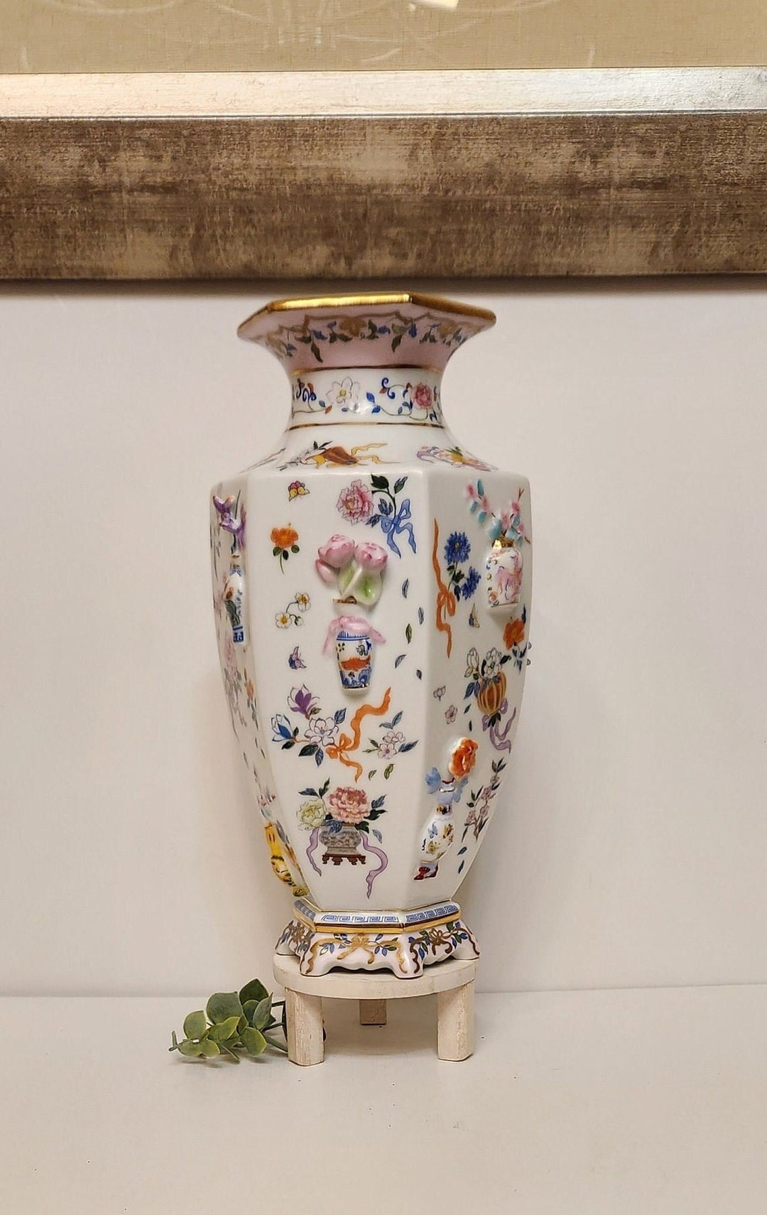 Lovely Franklin Mint vase of One Hundred Flowers Perfect Condition Etsy