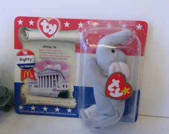 Righty McDonald's Beanie Baby 2000 Ty Elephant McDonald's Beanie Baby American Trio McDonald's Teenie Beanie