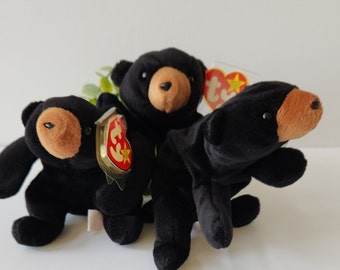 Ty Beanie Baby Blackie the Black Bear 1993